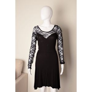 Vintage Long Sleeve Tshirt Stretchy Sweetheart Lace Gothic Romantic Dress XL